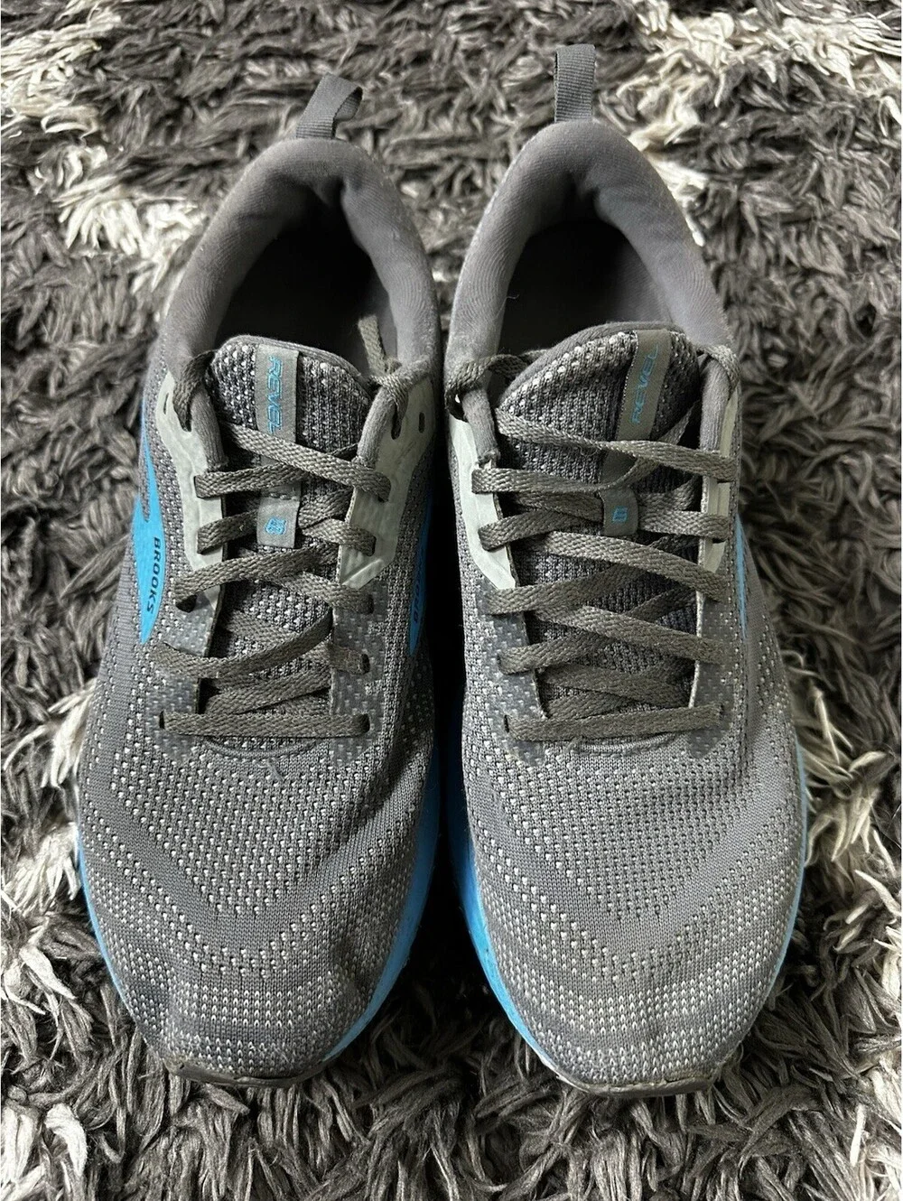 Brooks Revel 6 Grey Blue Athletic Running Shoes Men's Size 10 D 1103981D066